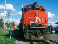 Train 393 has arrived at Richmond, Quebec from Island Pond, Vermont and changes crews for the last leg of it's trip to Montreal.