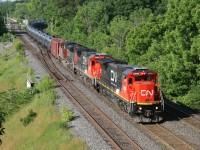 No BNSF power today on CN 710 but a nice surprise with a pair of 2000's in fairly fresh paint.  