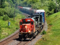 CN 5366 and NS 8327 leading 331 past Garden Ave