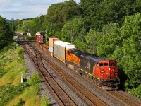 During the annual Longest Day meet, we were treated to a nice bit of FPON on CN 382, in the form of BNSF 7446 trailing C40-8M 2451. After a stop at BIT and then Mac yard, the power would go north on 301 that afternoon.