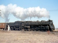 CN 4-8-4 Northern 6184 puts on a good head of steam against a nice clear blue sky, heading westbound through Port Credit on a freight over CN's Oakville Subdivision.
<br><br>
<i>Note: geotagged location not exact.</i>