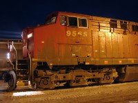 The crew of CP 9565 North is in the process of settling in and going over some paperwork during a cold December night in 2007 shortly before leaving for Cartier with train 103. 