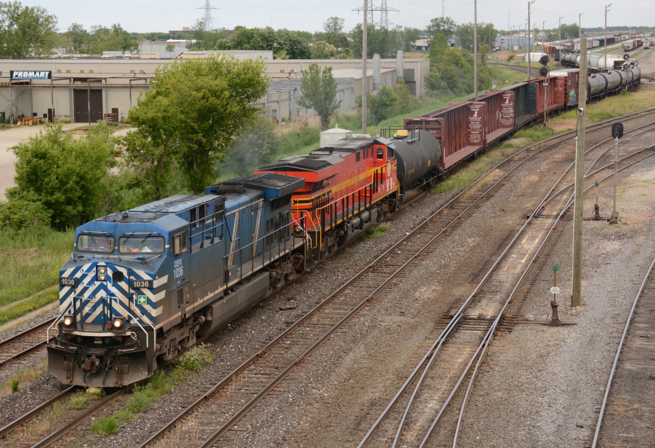 CEFX1036 heads back to Port Huron with Norfolk Southern heritage unit NS8114 as train 501.