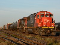 CN5436 with CN2148 head past the station in Sarnia on their way to Port Huron, Michigan.
