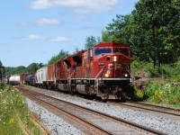 I like to pop into Mactier for a look on a trip up north, and this time had good timing with a pair of SD9043MAC's entering the yard with southbound freight.