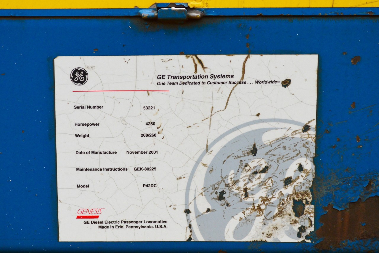 And what were you driving in 2001 ?


And where is that ride today ?


Do consider Via's newest power.


The 'Builder Plate' (sticker?) for  VIA 905 is showing some thirteen years wear.


Via 905 is the power for the June 8, 2014 Via train #84


At Kitchener, digital by S.Danko


What's interesting:


Consider that a lot of Via's equipment is now in it's SEVENTH decade ! 


And some in the EIGHTH decade ! ( for example: Coach 8144 )


More P42DC's: 


  in the snow  


  at CN Bayview  


  unusual  


sdfourty