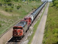 CN5543 heads into the St. Clair River tunnel with CP9556.