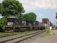 NS H53 slowly makes its way into Fort Erie with NS 8807 on the point on a very hot and humid June afternoon.