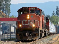 The local freight led by CN 5305 is taking a short break in the Vernon yard before heading northwards.