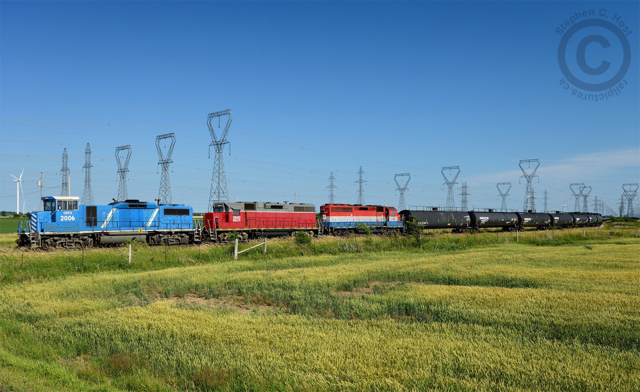 At Garnet - tank cars as far as the eye can see await the nights departure on RLHH 597 for Brantford and Paris, lucky for me, some real power to be found in the form of anything-but-gp20d's :)