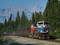 Still in former EMD demonstrator paint, CN SD70ACe 8101 hustles west on CN's Edson Sub with Edmonton-Prince George train M303 in tow.