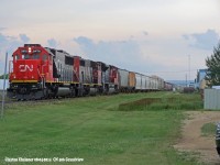 CN 406 at Grandview units 5416, 5281, 8913 with a train of 123 cars.