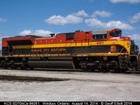 KCS SD70ACe #4051 sits on the ready track with CP 8562 in Windsor on August 14, 2014.  Gotta love them "Southern Belles".......