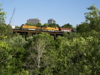 BNSF #608 flies over ET Seton Park in Leaside with some prime-time FPON.