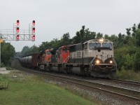 CN U710 with BNSF 9773, CN 8960 and BNSF 5837 snake through Georgetown on their way to Goreway for a change off before heading further east to Montreal.