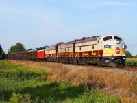 The Royal Canadian Pacific consist including the beautiful matching A-B-A set of FP9's makes quite the scene as it enters Chatham in perfect lighting. 

As a railfan you win some and loose some; this is definitely a win in my books and one for the records.