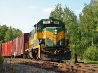 Ottawa Central was testing out this unit and it is working the CP interchange pulling loads out and about to start its journey back to Ottawa. They did not end up purchasing this unit and continued to use the RS-18u as their main power.