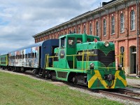 44-tonner 'Winnie' poses in front of the Canada Southern station during the Iron Horse Festival.