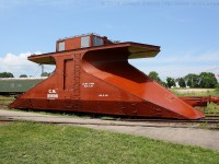 The New Brunswick Railway Museum is home to many unique pieces of rolling stock and locomotives that once operated on the now abandoned lines across the province.  One of their more unique pieces in their collection is  CN 55698 a double ended snow plow.  Being double ended allow crews to just run the locomotive around the plow rather than having to wye the whole train.  It saw many years of service in hard East Coast Winters before being retired and ending up on display at the museum.