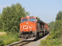 The first CN 120 to arrive in the Maritimes after the derailment in Gananoque Ontario.  This train usually arrives during the wee hours of the morning thus not giving us the opportunity to photograph it.  Taking complete advantage of the time of day and the sun light, here is CN 2228 from train 120 almost in Moncton, NB from some switching and a re-crew and then on to Halifax, NS.  