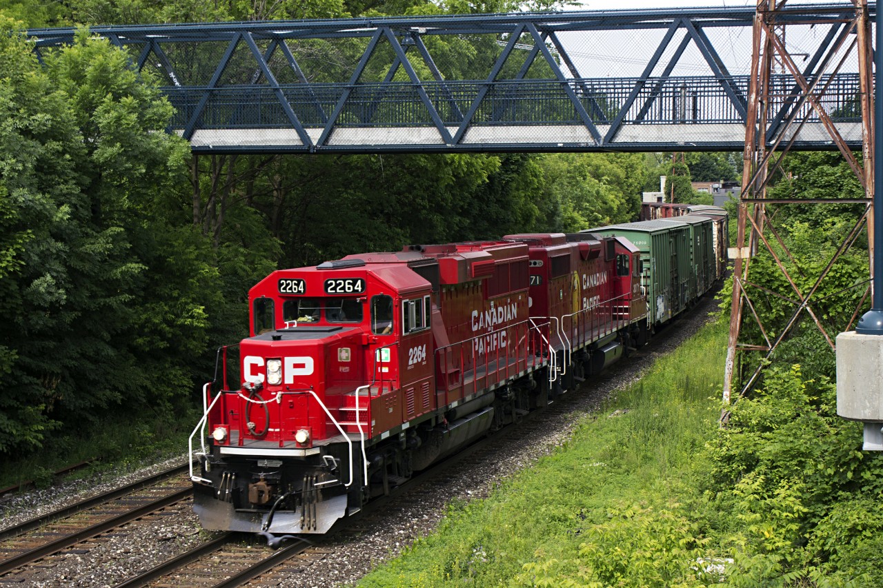 While I was railfanning on the North Toronto Sub a CP Management train passed by Rosedale unexpectedly. It had an EMD GP20C-ECO leading it, and this was my first time ever to catch it on camera.