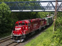 While I was railfanning on the North Toronto Sub a CP Management train passed by Rosedale unexpectedly. It had an EMD GP20C-ECO leading it, and this was my first time ever to catch it on camera.