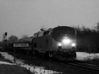 In the last of some gloomy evening light, the Toronto bound Maple Leaf rips over the Jordan control point at 65mph.