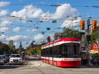 TTC's newest street car see's it's first day of service, doing the rounds up and down Spadina Avenue in Toronto.