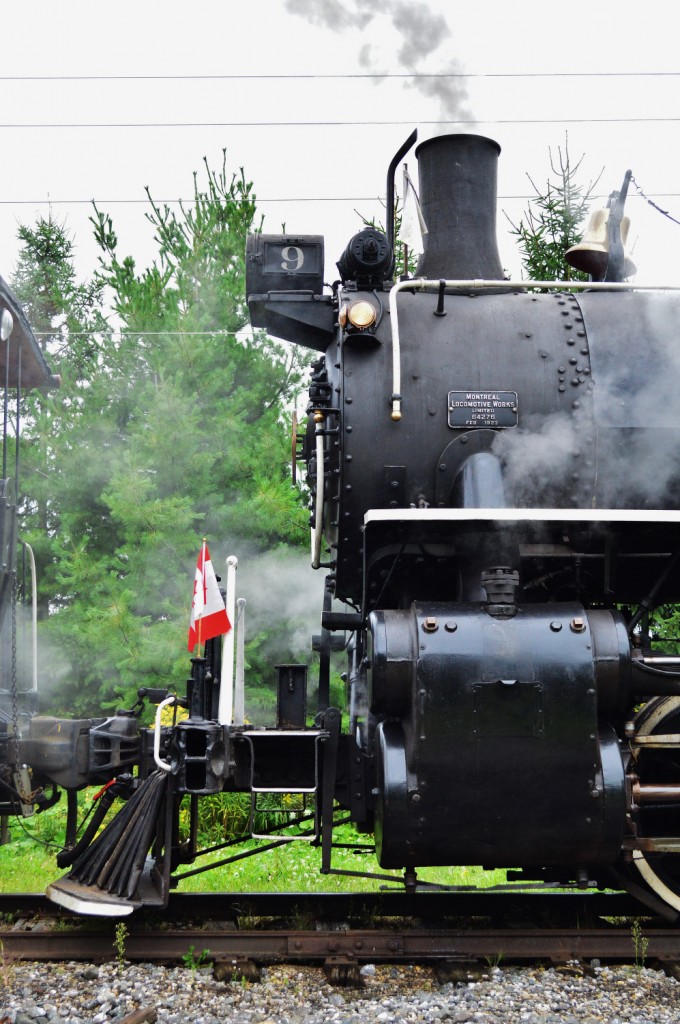 Hats off to the people at WCR, to allow us to experience mainline live steam fifty four plus years after the class ones dropped the fires.


Former ETR #9, MLW serial 64276 built February 1923 strutted her stuff for a private charter train on September 13, 2014.


Digital by S.Danko at St. Jacobs.


More mainline steam: 


    at Sunnyside  


    road switching at Washago  


    near Newtonville  


    near Trent River Drawbridge   


    near Wakefield  


    at Cherry Street  


     at Hastings  


sdfourty