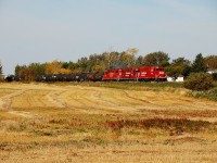 CP N16 departs Wynyard for the Tisdale sub with CP 2285+ CP 3080+CP(ex SOO) 4441