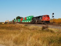 A CN Eastbound hammers over the diamond with CP's Lanigan Sub. 