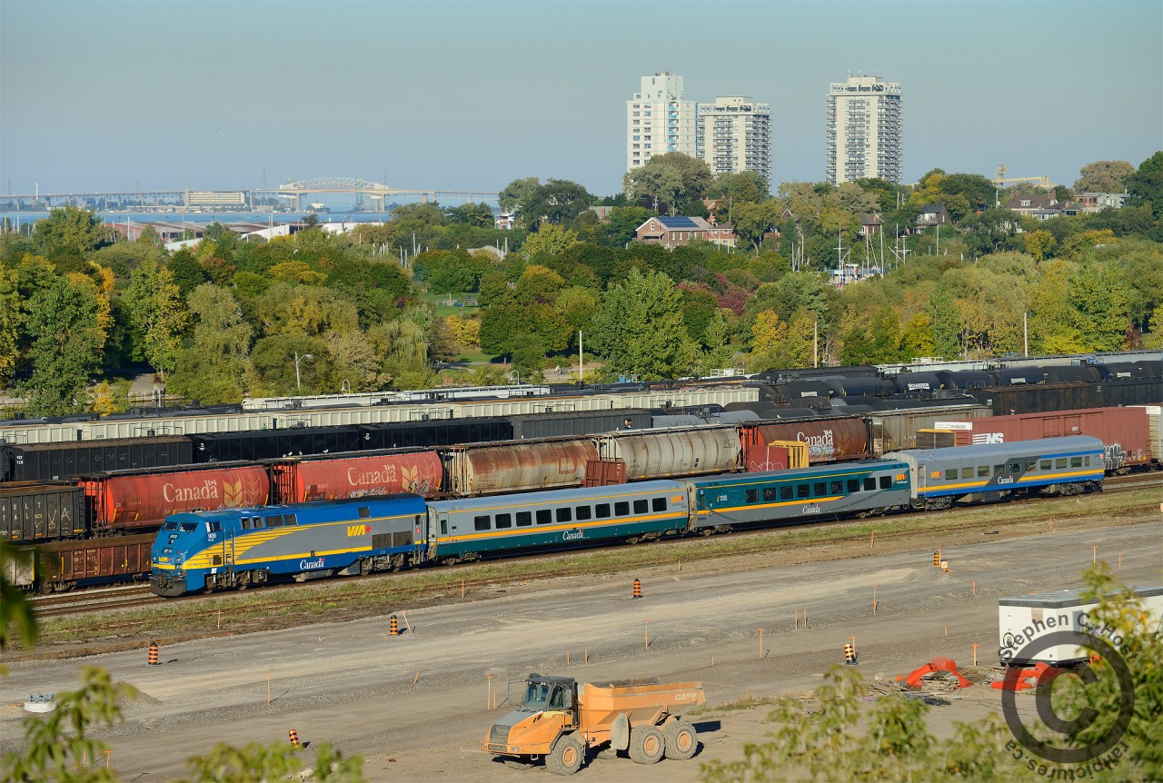 While the only VIA  action down towards Niagara is Amtrak equipment - on occasion VIA equipment is used - in this case - VIA 690 returning from St. Catharines on an employee special. In years past there was one train with full stainless and even a dome car - a train resembling #1/2 - but this paltry train is what counts for the employee special today. Three measly cars!