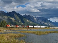 Prince George to Winnipeg manifest train M304 speeds away from Henry House behind a stellar consist of CN SD60s 5428, 5420 and 5452.