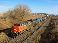 CN 8951 leads a westbound through Lovekin curve on a crisp fall day.