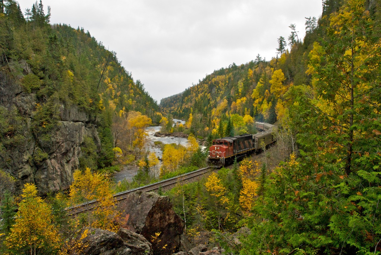 The northbound ACR Passenger train enters the location of one of A.Y. Jacksons paintings. (1920's)
http://www.mayberryfineart.com/artwork/AW1346