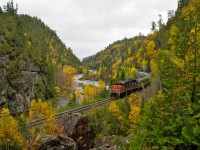 The northbound ACR Passenger train enters the location of one of A.Y. Jacksons paintings. (1920's)
http://www.mayberryfineart.com/artwork/AW1346