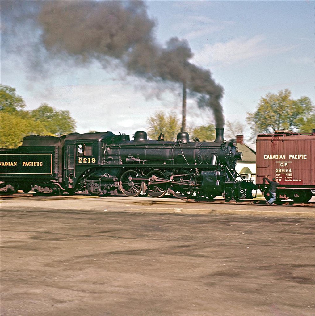 Since I published the late Del Rosamond’s on-line photo gallery two months ago, nearly 15,000 visitors from around the world have stopped by.  Pretty amazing for a bunch of old choo-choo photographs!  I’m guessing that Del would have marveled at the power of the internet and the interest in his work.  I find his images fascinating - not everything is in perfect focus… I’m captivated by the hints of blurred motion.  Circa 1959, this photograph at the Pembroke station captures a moment on a perfectly unremarkable day.