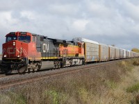 CN2630 with BNSF5341 west bound at Waterworks Road heading for the St. Clair River Tunnel.