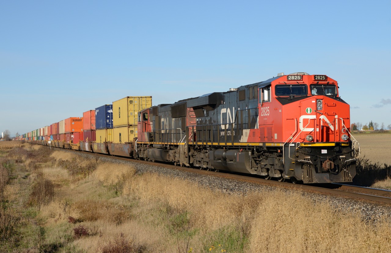 CN2825 with CN5680 heading east at South Plympton Road.