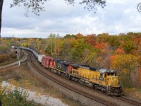 One of CN's finest locomotives rounds the bend at the RBG before hitting Bayview Junction.
