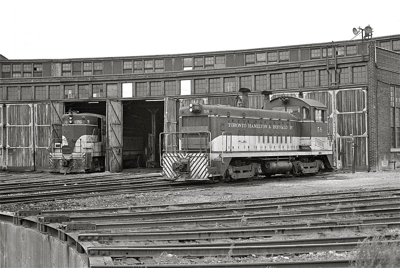 I remember driving from my home in Toronto to visit the TH&B Chatham Street Roundhouse.  It was 1977, and this sixteen year old had just gotten his driver's license.  This expedition to the other side of the world (or so it seemed) was my first celebration of freedom.  Without a GPS in hand, it was a miracle that I - and my Volkswagen Beetle - ever made it! I loved photographing in black and white.  On this day, I purposely used a very high speed film - I wanted the pictures to look gritty... just like the surroundings. I hope you'll enjoy the image.