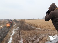 With a Pair of SD leaders fellow railfan and good friend Mike Lockwood get's the shot of Q149  