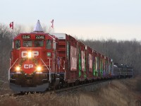 After finishing up in Vaughan CP 01H-28 makes its way north along the Mactier as it heads to its next destination to spread the holiday cheer and spirit. 

Merry Christmas and Happy Holidays!!