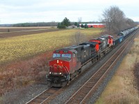 Seen from Blenheim Road bridge to the east of Princeton. Is this the dirtiest loco on CN?