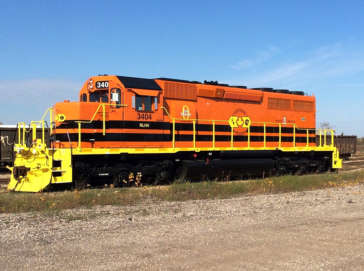Freshly painted in the GWI corporate colours, a RLHH SD40-2 sits at the new SOR facility at Railcare awaiting inspection before it goes into revenue service. Photo taken with permission wearing required PPE with Hamilton Port Authority access card.