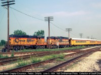 This photo was taken by my friend Neil Smitherman.  Here we have the Blue Water Chapter of the NRHS running an excursion on the C&O Canadian Division back in 1984.  I was 16 at the time and remember watching this train go through Wheatley, Ontario as it ran from Detroit to St. Thomas, Ontario and return.  Wish I had had a camera back then, but it would be another couple years before I started to take photos of what I knew was going to be the end of the C&O as I had known it in Canada.