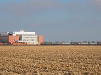 When foreign power started showing up in Ontario again, I never thought I could complain about it. Turns out I got somewhat sick of seeing GE's from any class 1 railroad somewhat quickly (especially BNSF), unless they were in an older paint scheme. Aware CN 331 was offering a view of a BNSF "EMD", I wasted to time getting up to see it. Here, it passes in front of the relatively new St. Catharines Hospital with CN 2196 and BNSF 8780 for power. This is the second day in a row 331 has had an FPON, somewhat rivaling yesterday's lashup.
