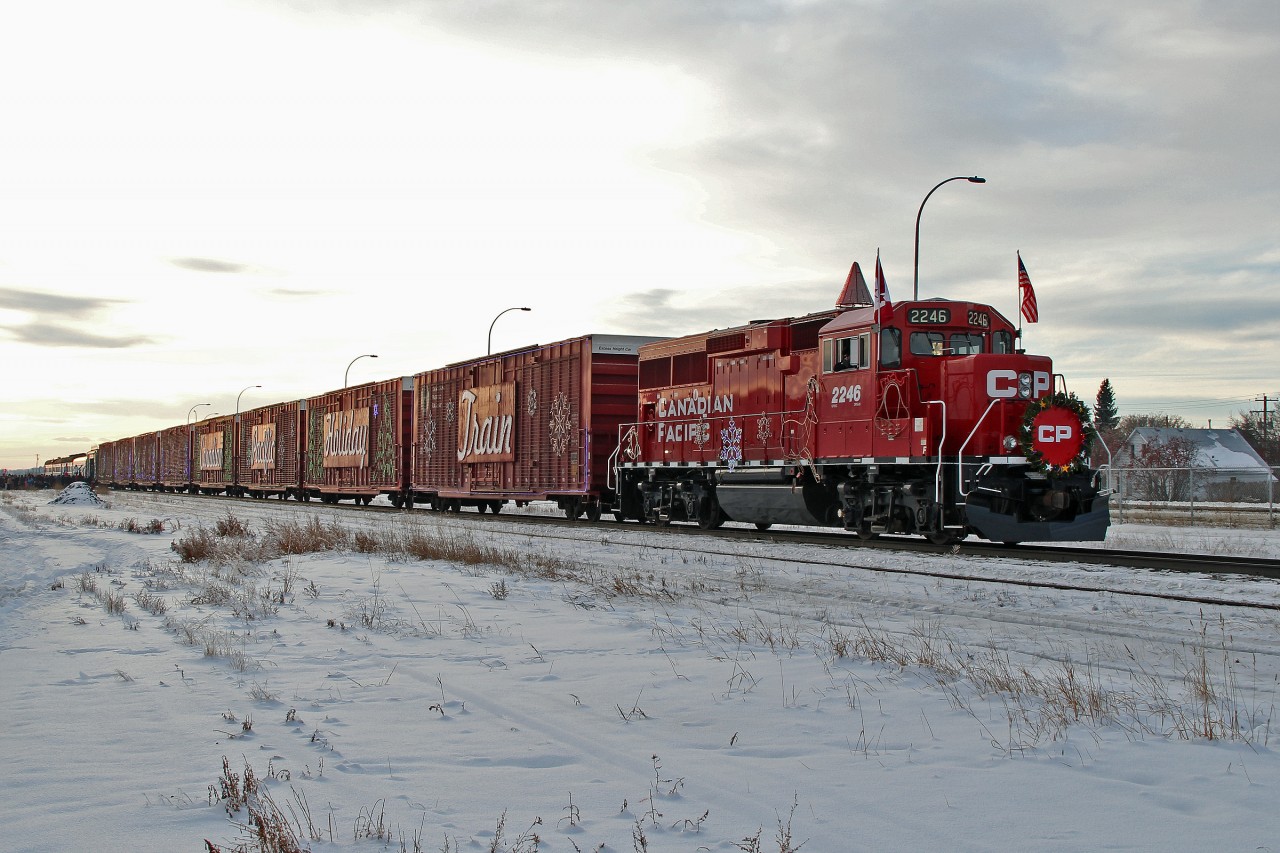 GP20C-ECO CP 2246 Heads the CP Holiday Train at Lacombe.