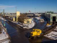 National Steel Car's GE 50-Ton critter shuffles some cars around the facility on a sunny December afternoon in Hamilton, Ontario.