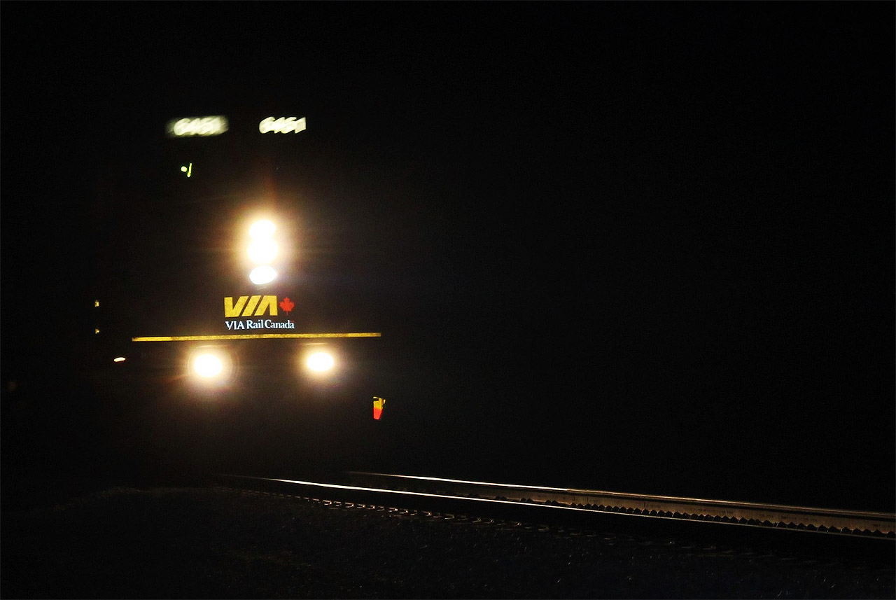 Big thanks to Steve for helping me edit and sharpen this photo up. A few nights ago my friend and I went out to the Lakeshore area in Essex County to do some train-watching. We decided to wait for VIA 78 even though it was pitch black. That's one of the reasons why I don't like winter. It gets dark by 6:00pm. Anyways with Steve's help this is how the photo turned out!